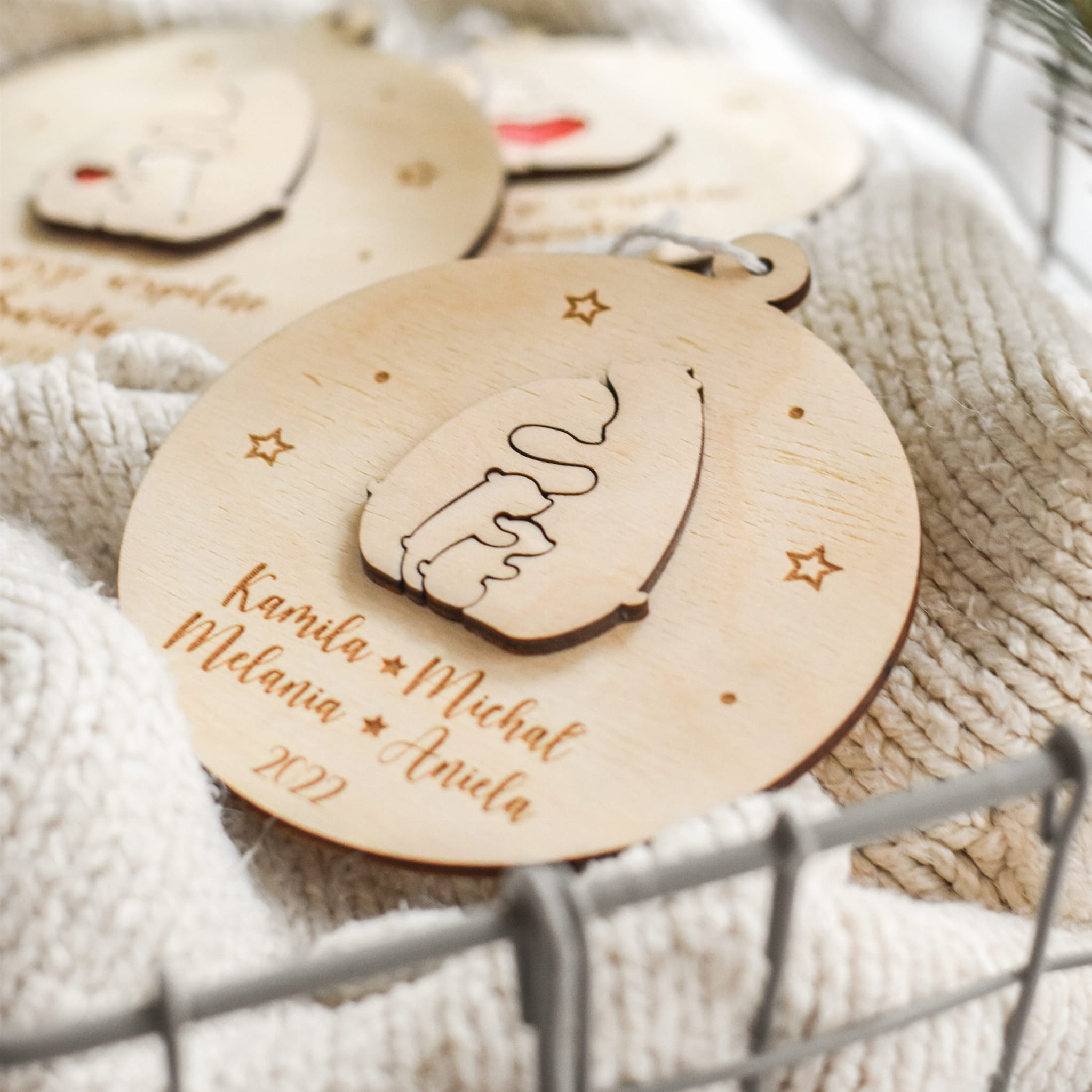 Bombka rodzina-misie