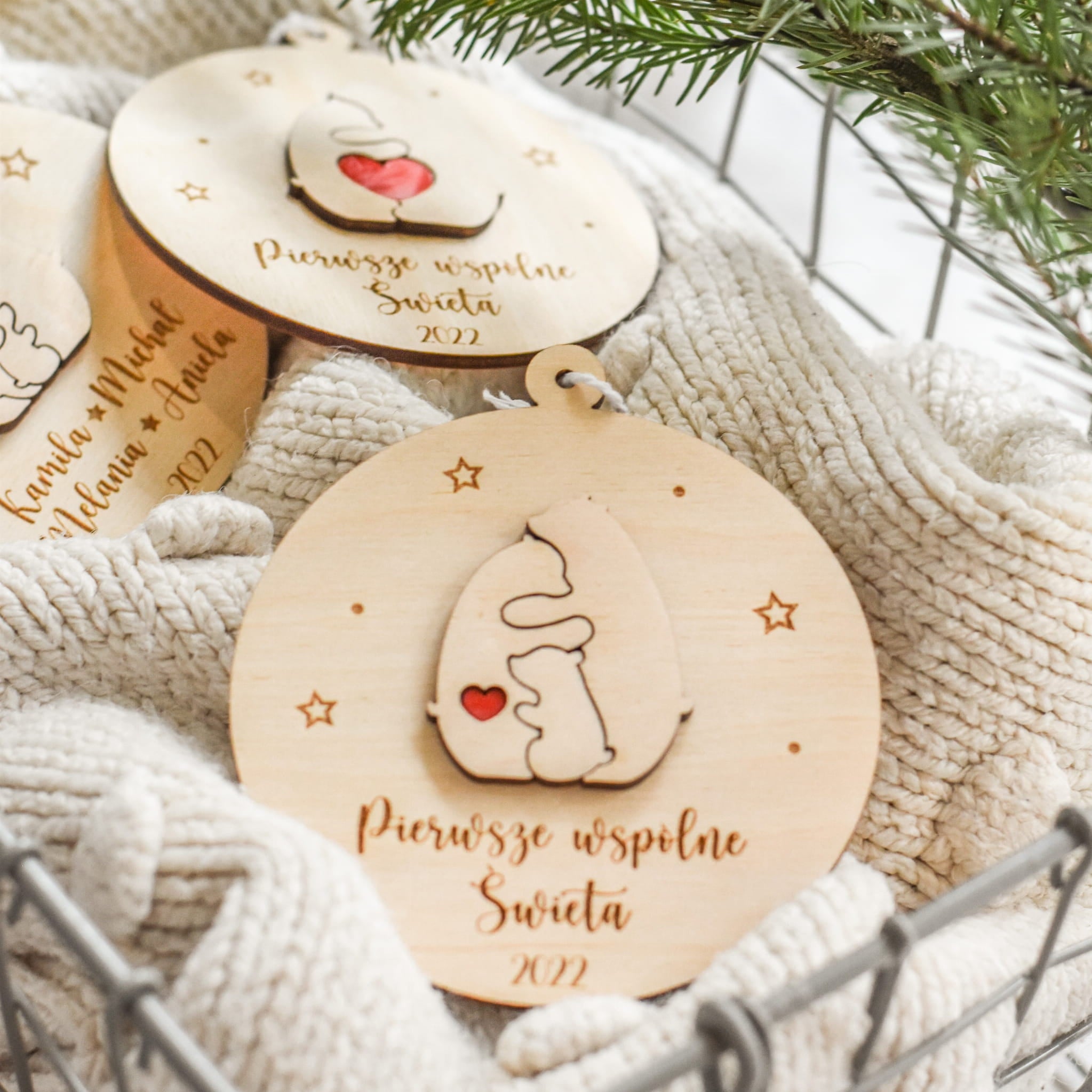 Bombka rodzina-misie