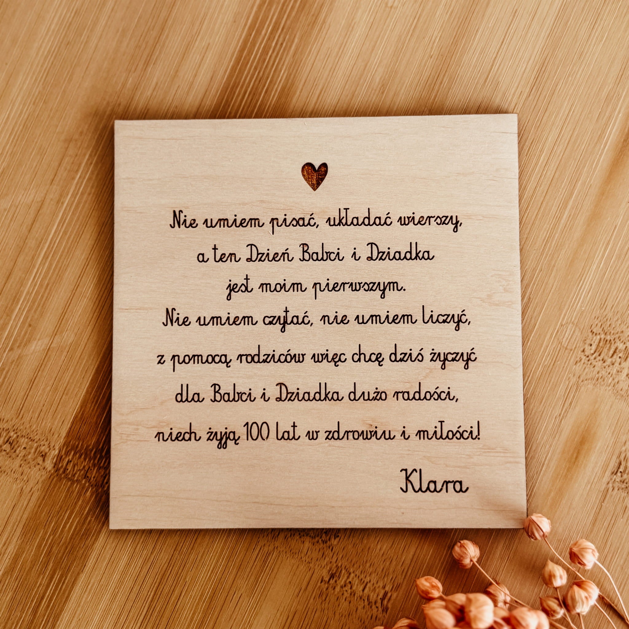 Ramka "Nie umiem pisać..."kwiaty