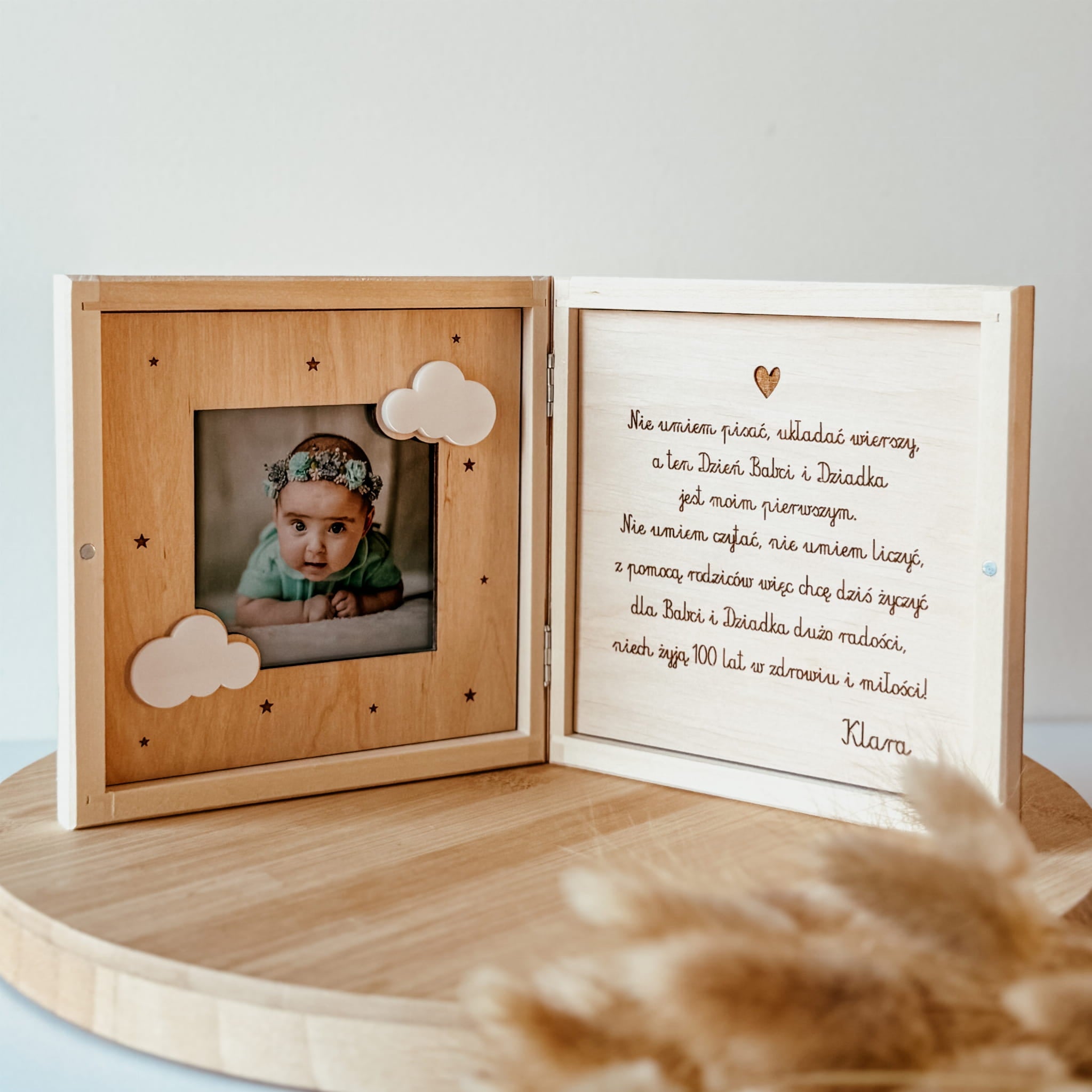 Ramka "Nie umiem pisać..." chmurki