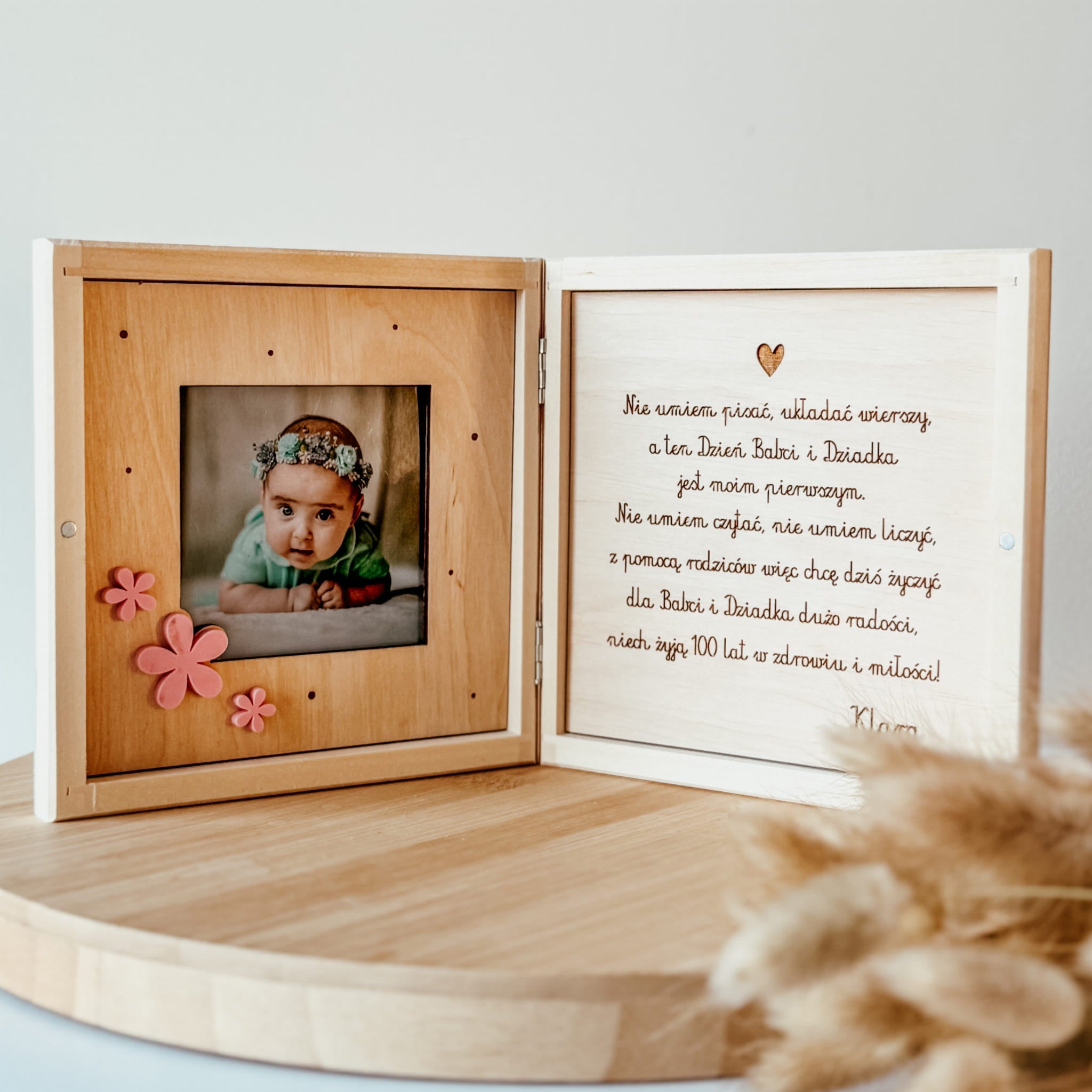 Ramka "Nie umiem pisać..."kwiaty