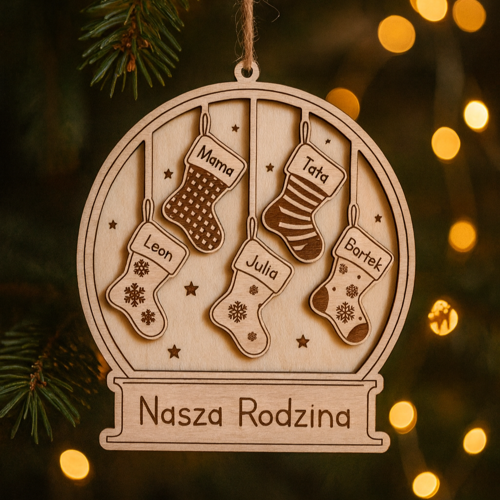 Bombka rodzina skarpetki