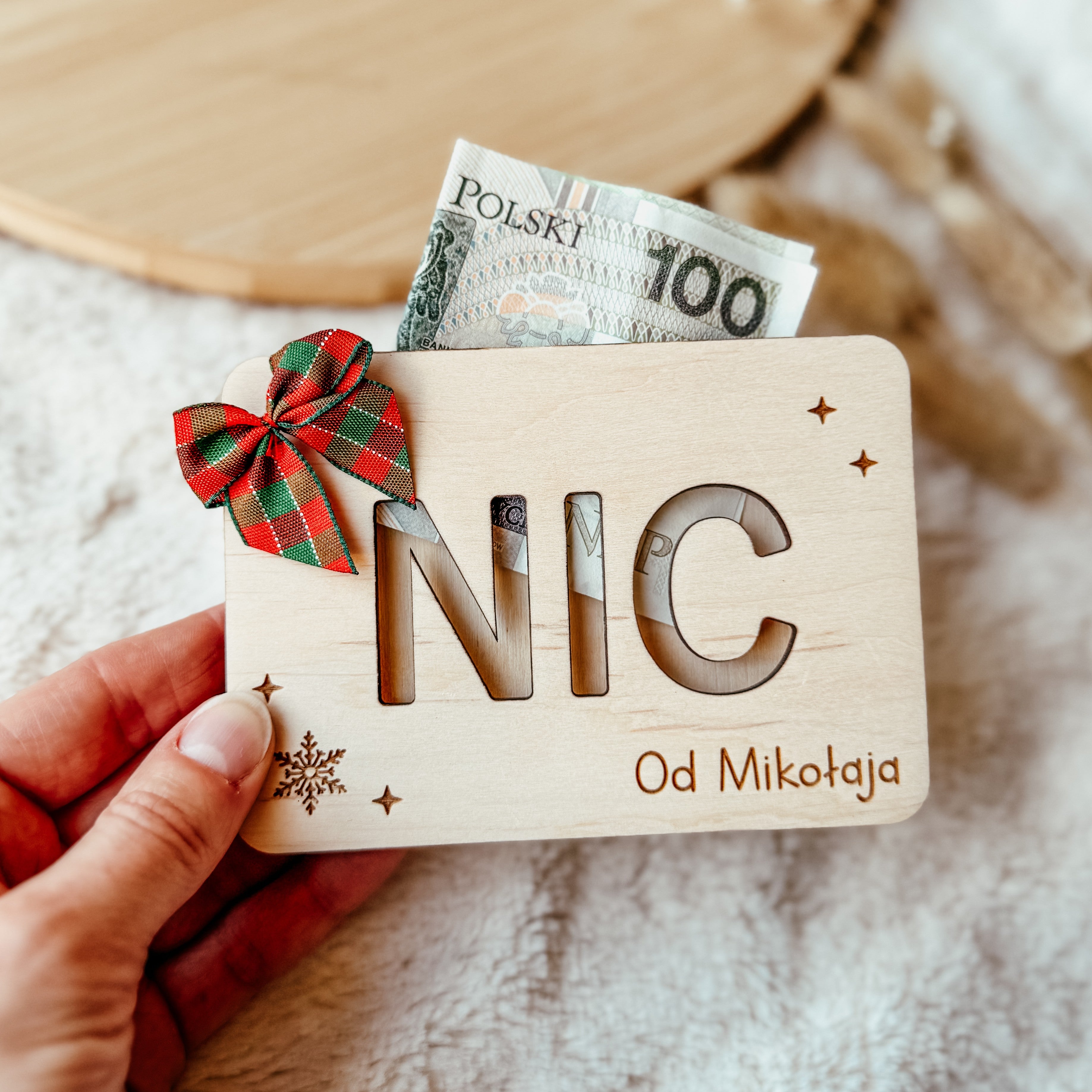 Kartka na banknoty / bon  NIC od Mikołaja