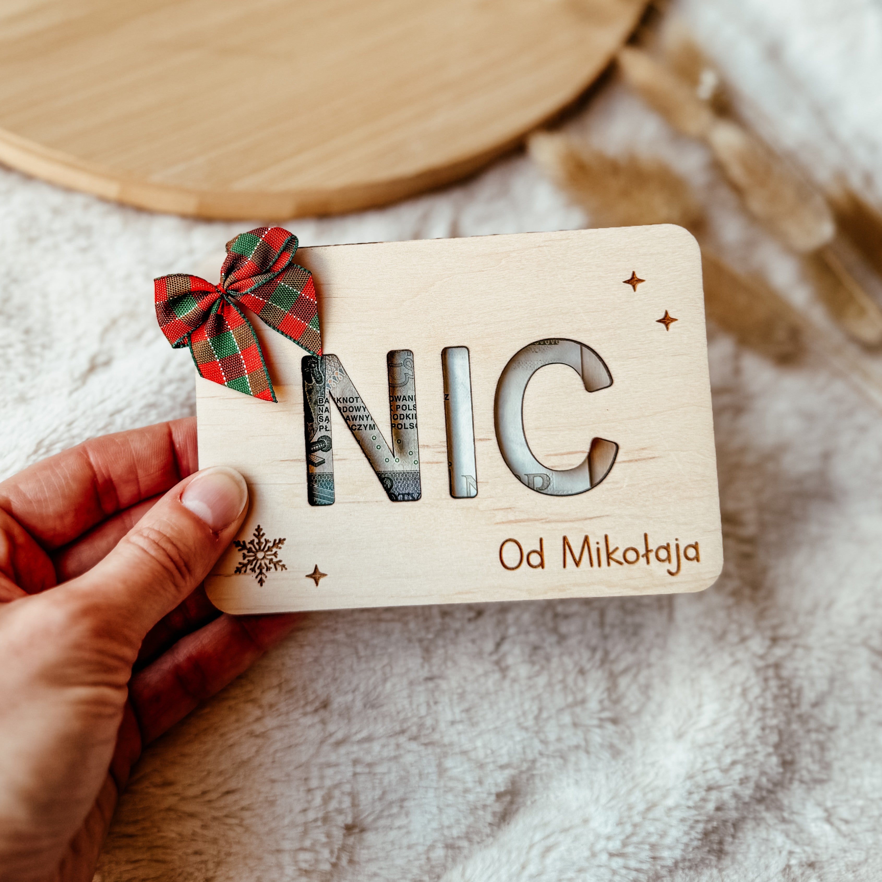 Kartka na banknoty / bon  NIC od Mikołaja