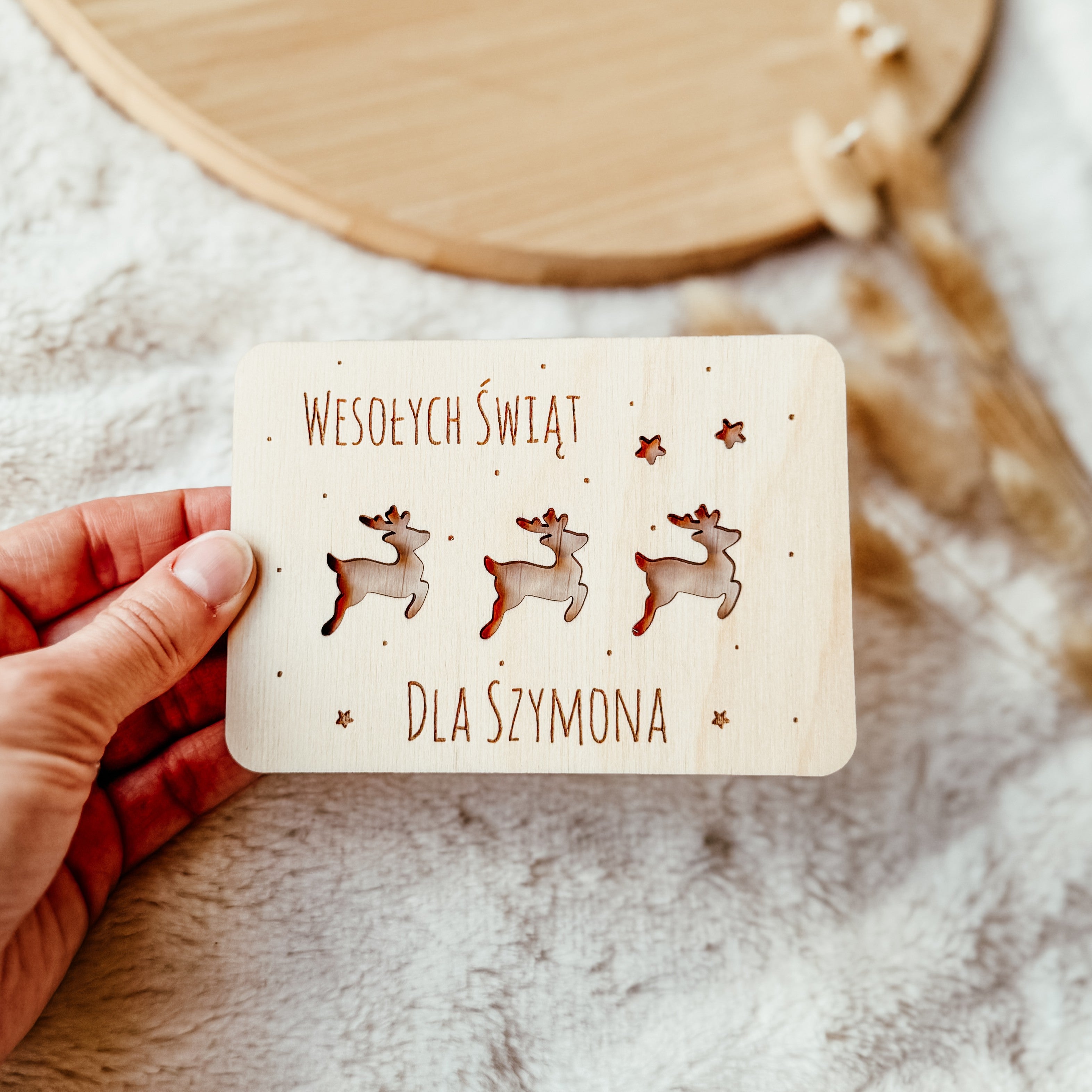 Kartka na banknoty / bon Reniferki