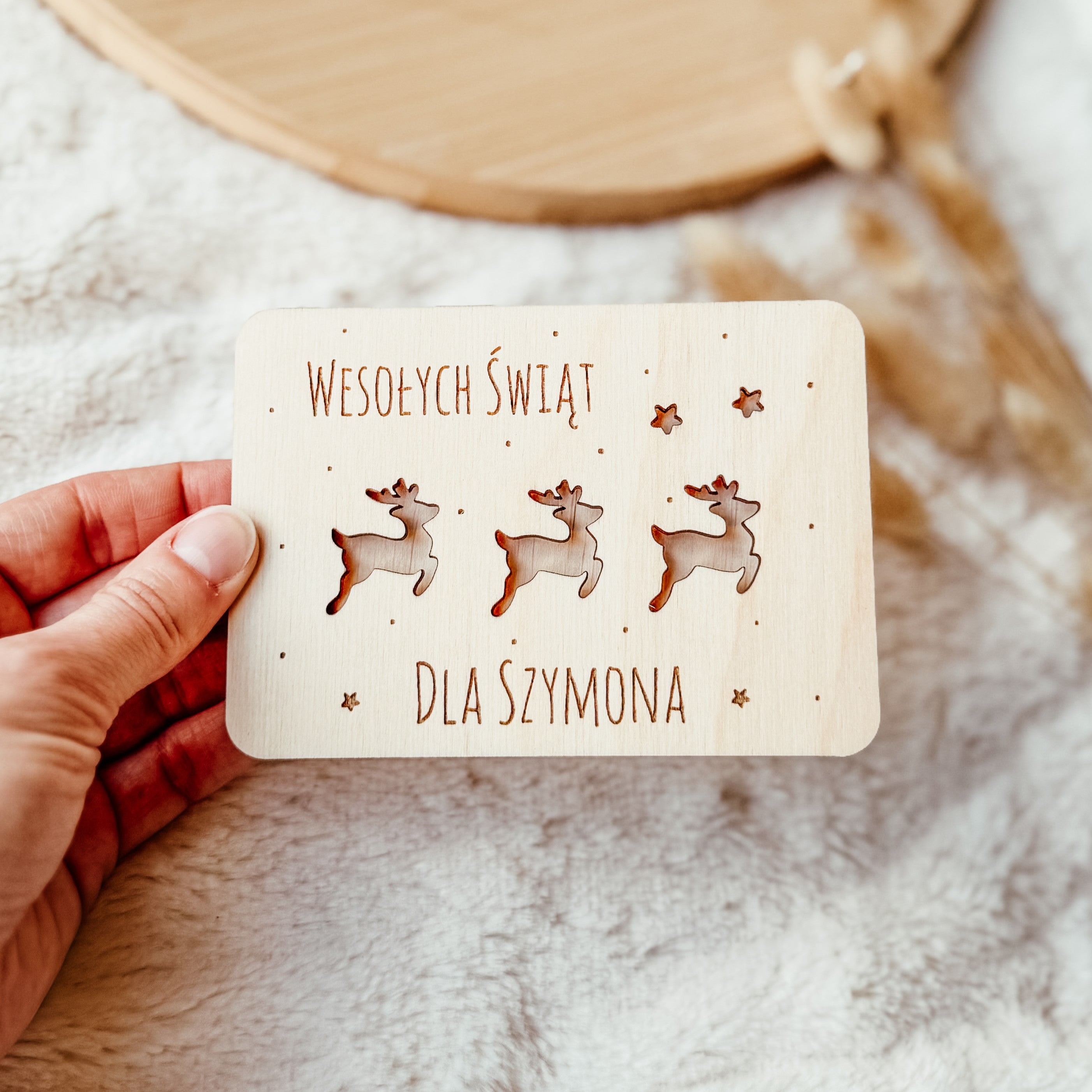 Kartka na banknoty / bon Reniferki