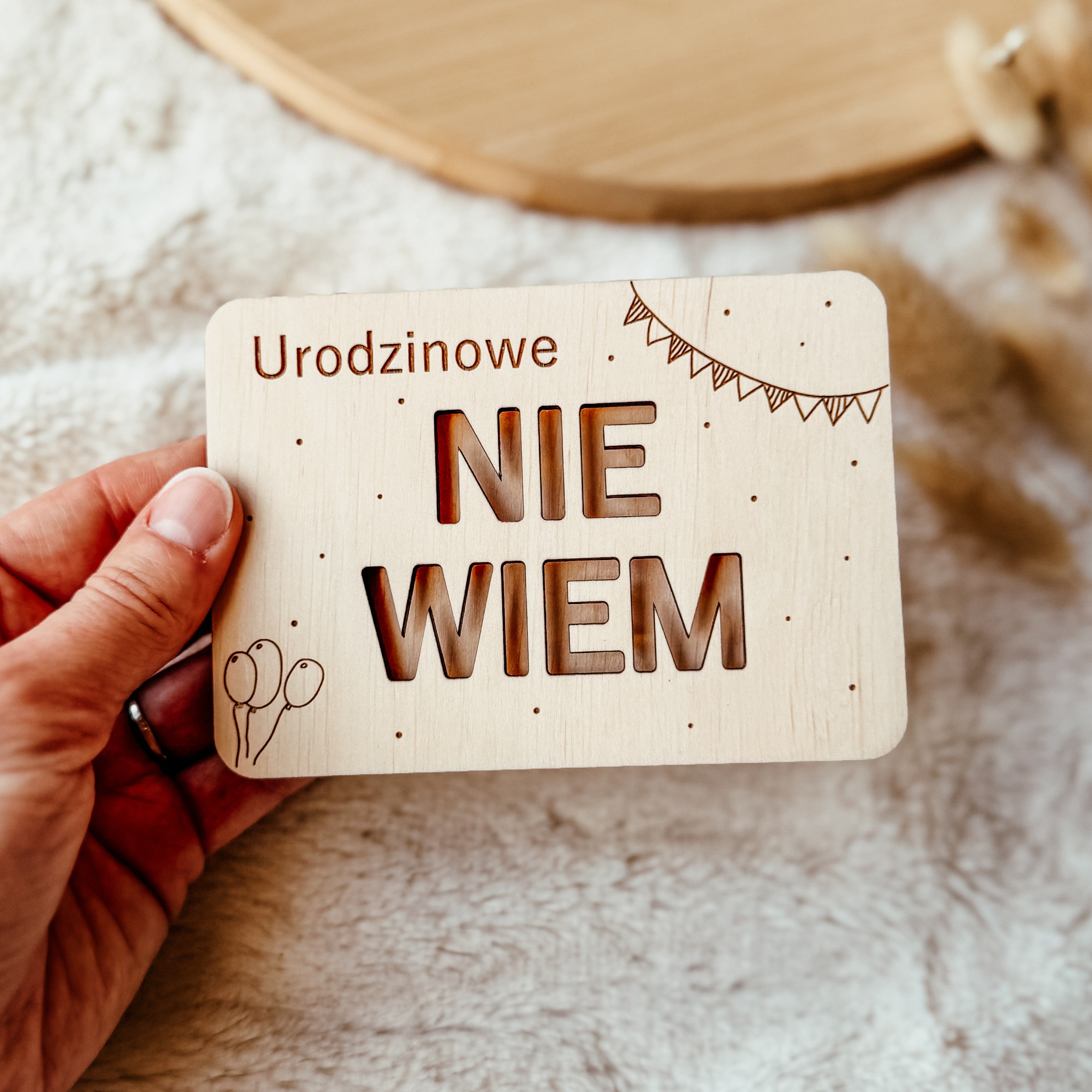 Kartka na banknoty / bon Urodzinowe NIE WIEM