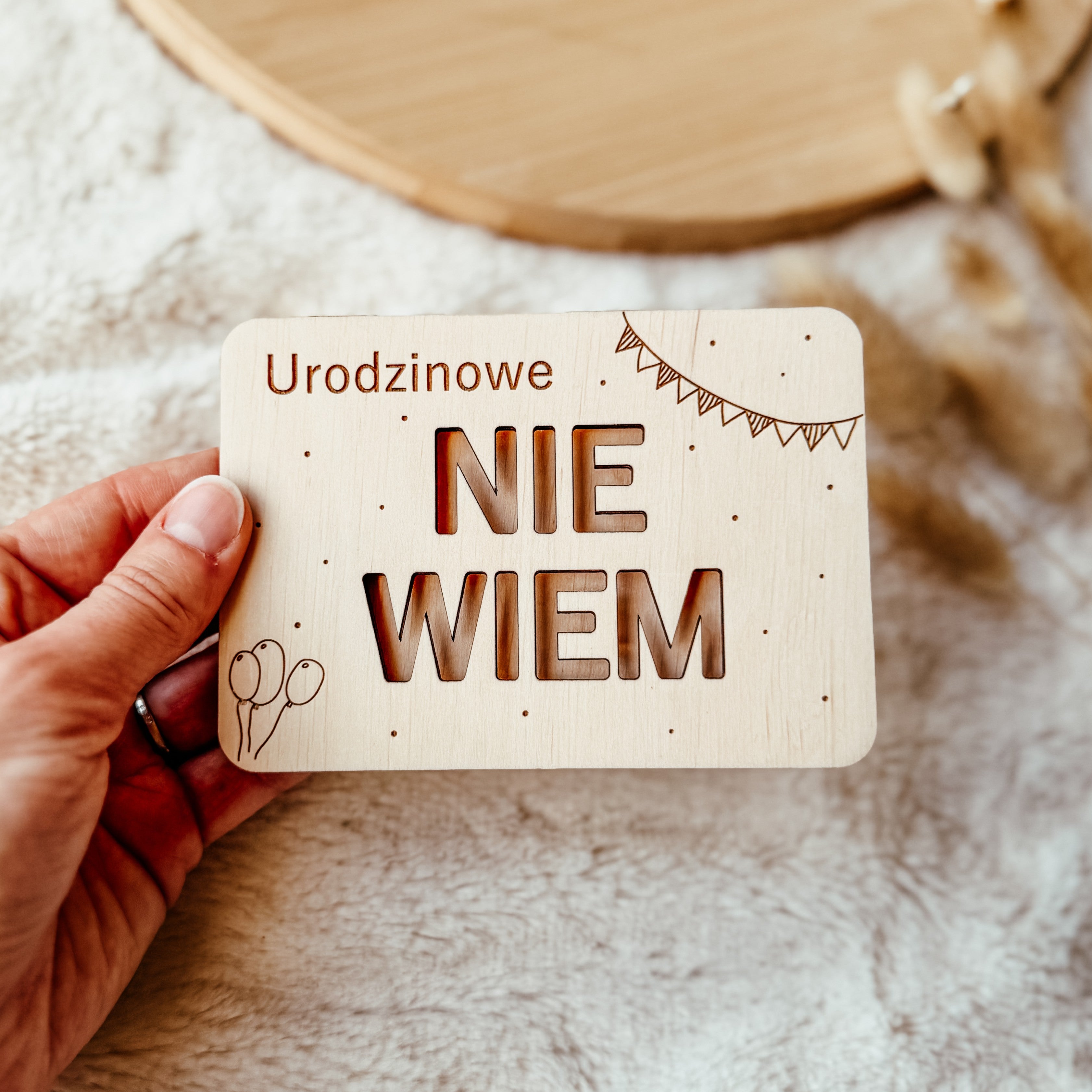 Kartka na banknoty / bon Urodzinowe NIE WIEM