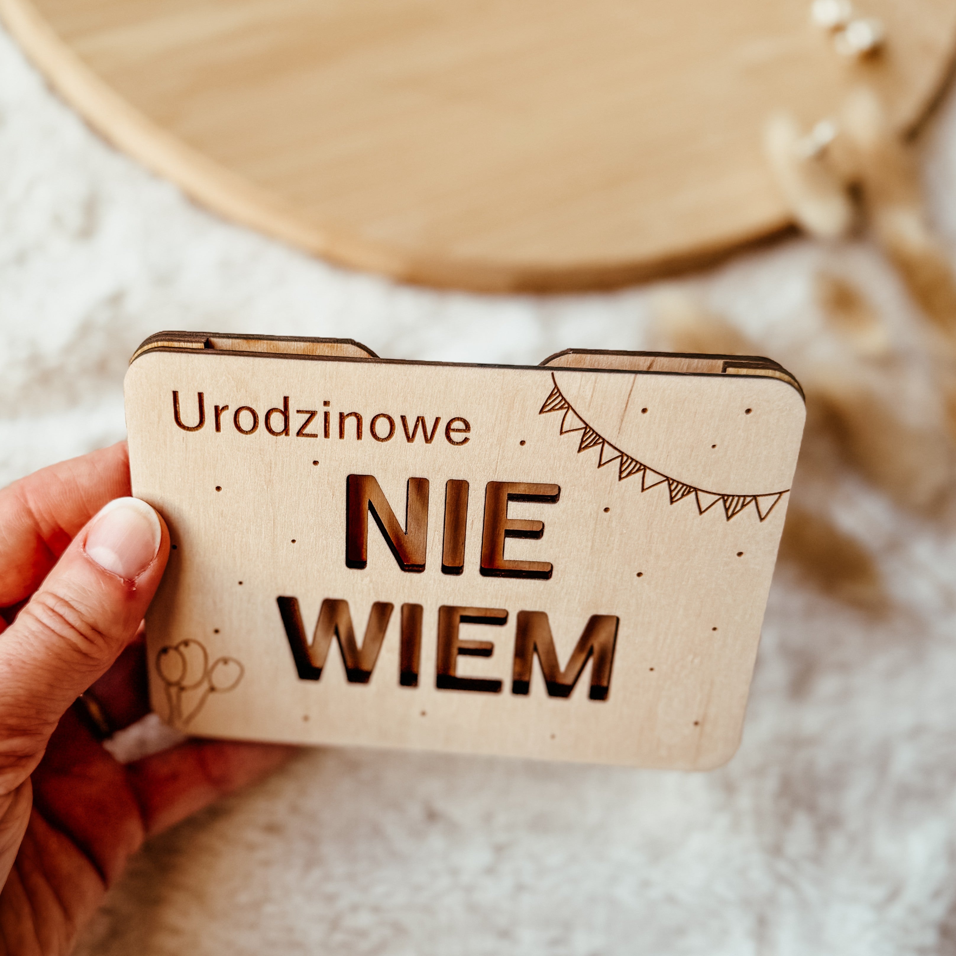 Kartka na banknoty / bon Urodzinowe NIE WIEM