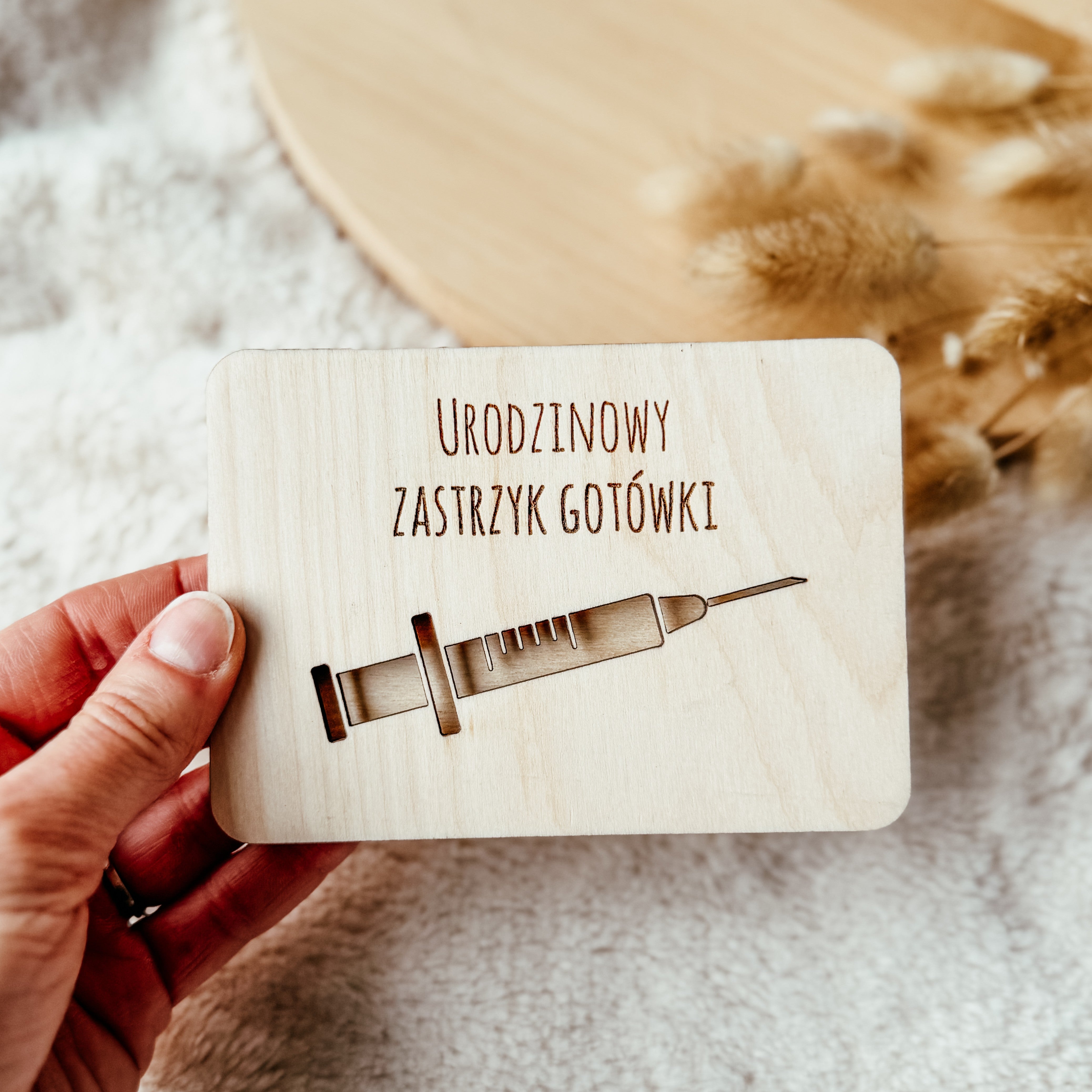Kartka na banknoty / bon-Urodzinowy Zastrzyk