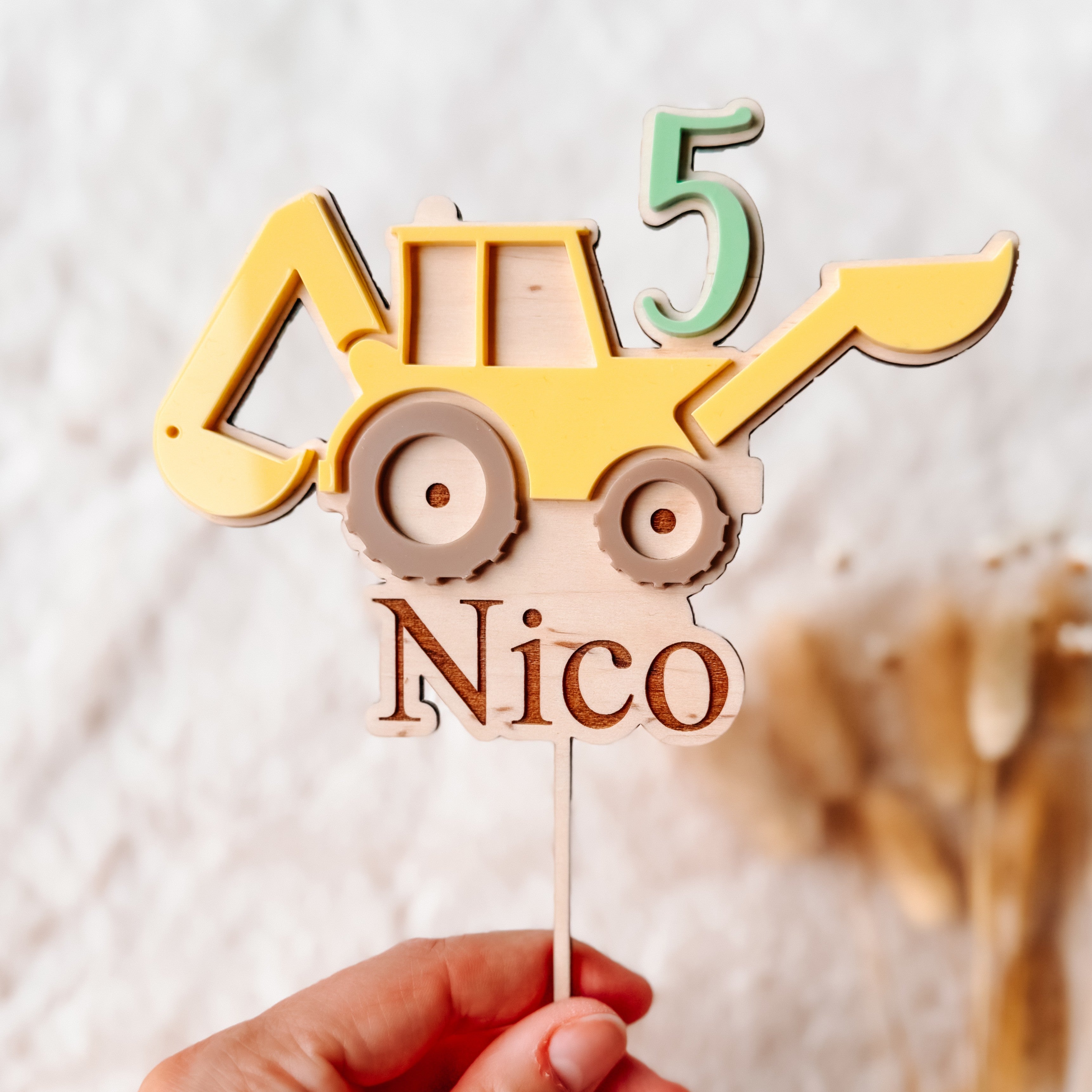 Topper kolorowa koparka