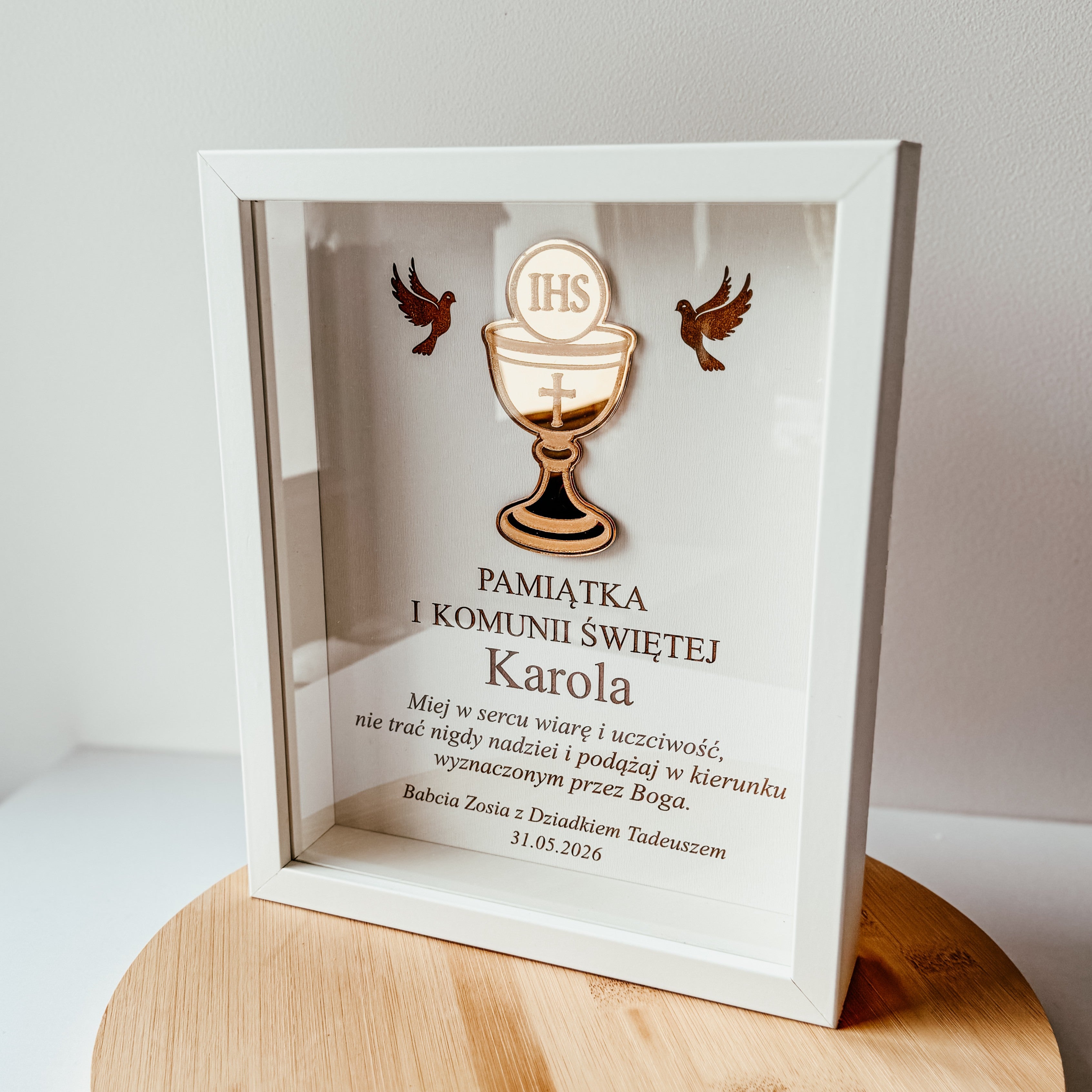 Ramka 3D Pamiątka Komunii Świętej-Kielich