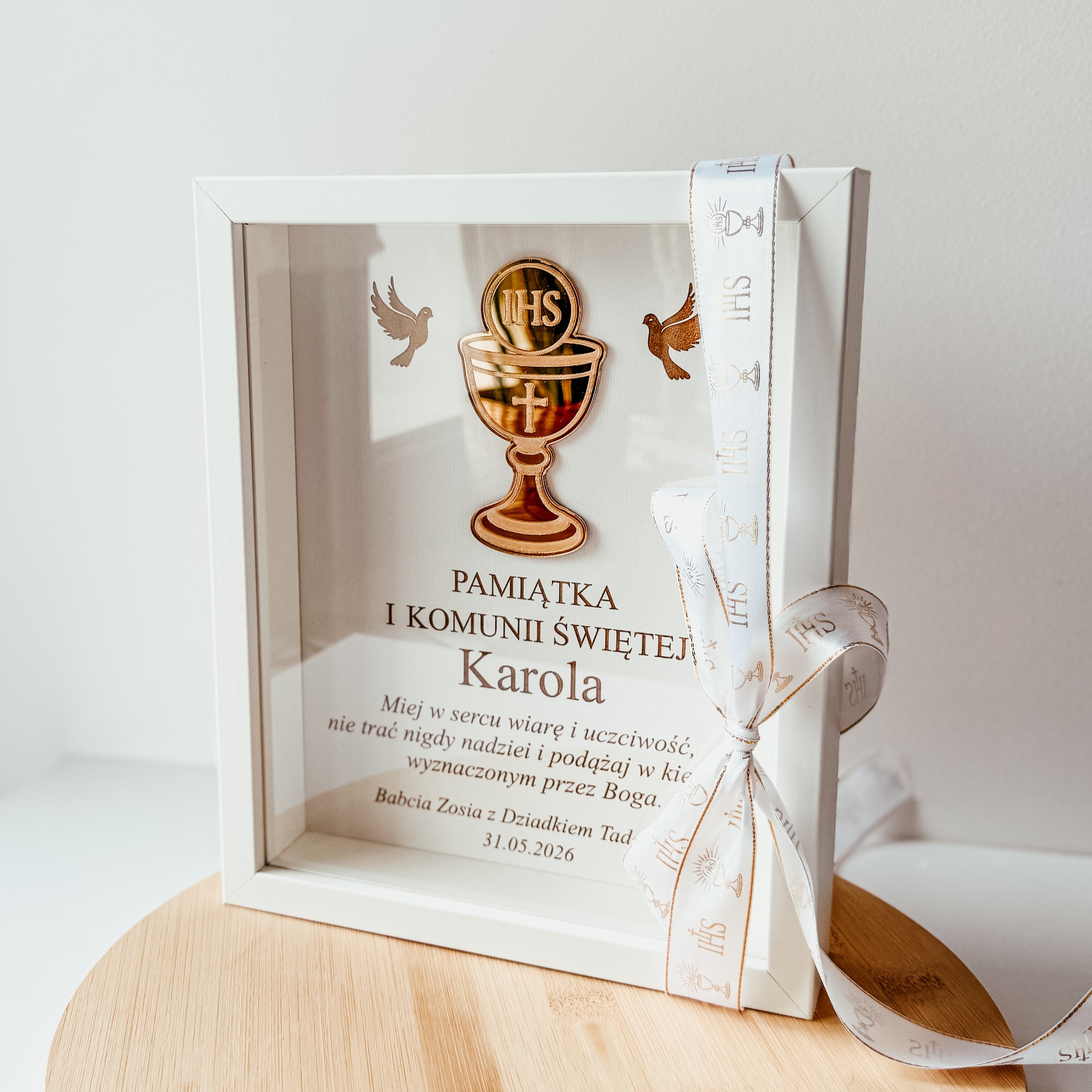 Ramka 3D Pamiątka Komunii Świętej-Kielich