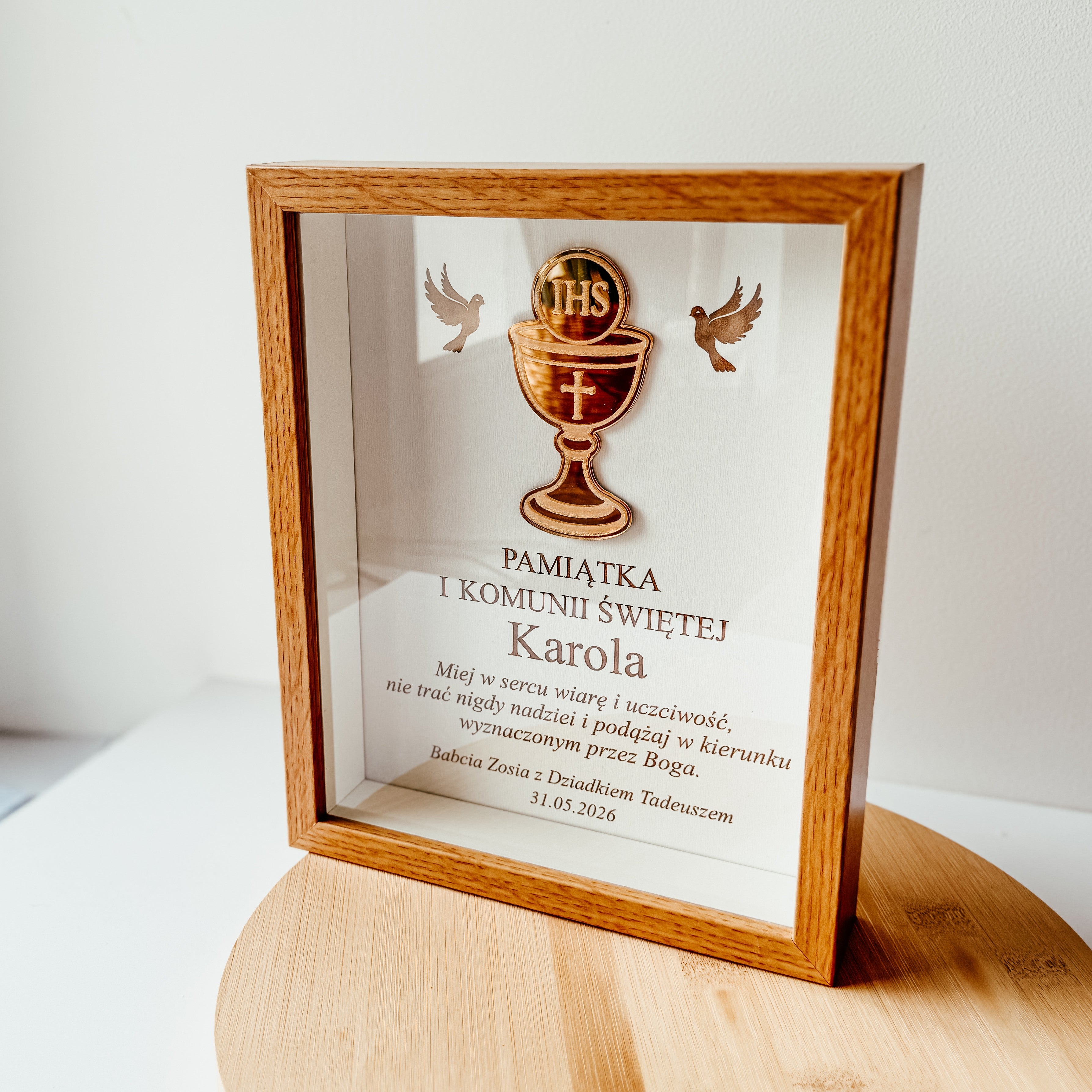Ramka 3D Pamiątka Komunii Świętej-Kielich
