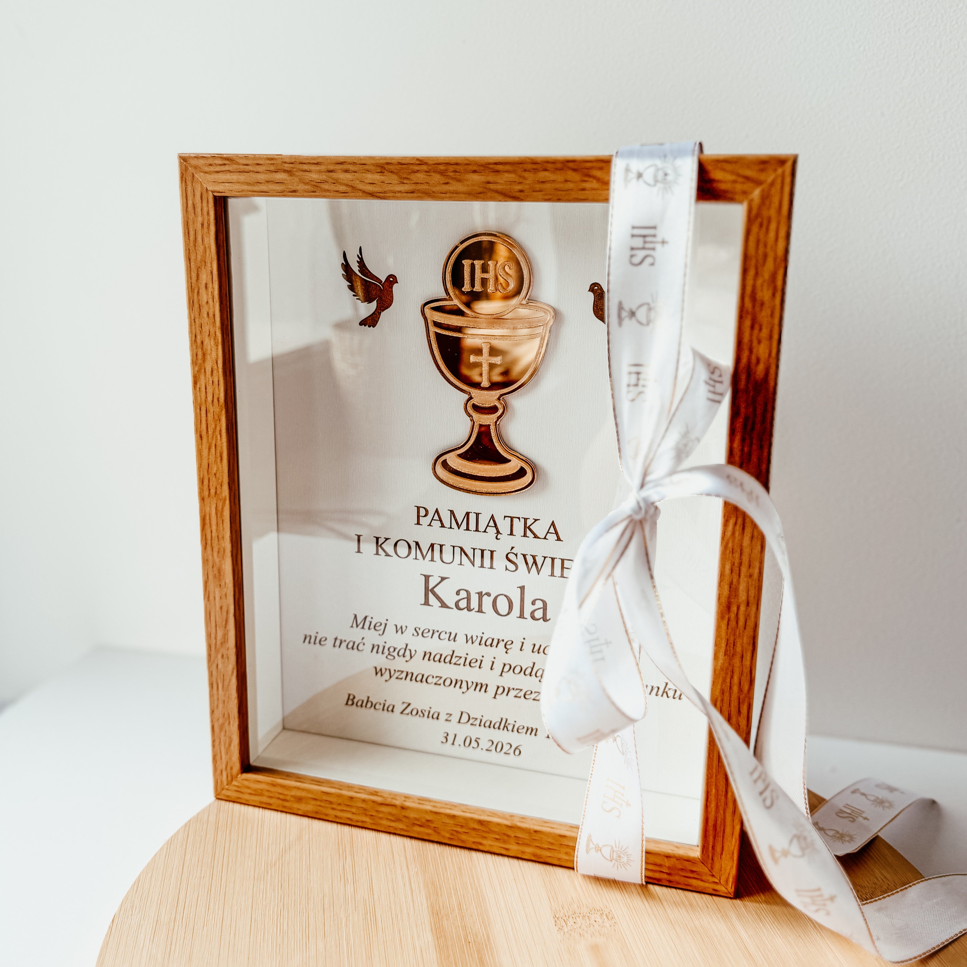 Ramka 3D Pamiątka Komunii Świętej-Kielich
