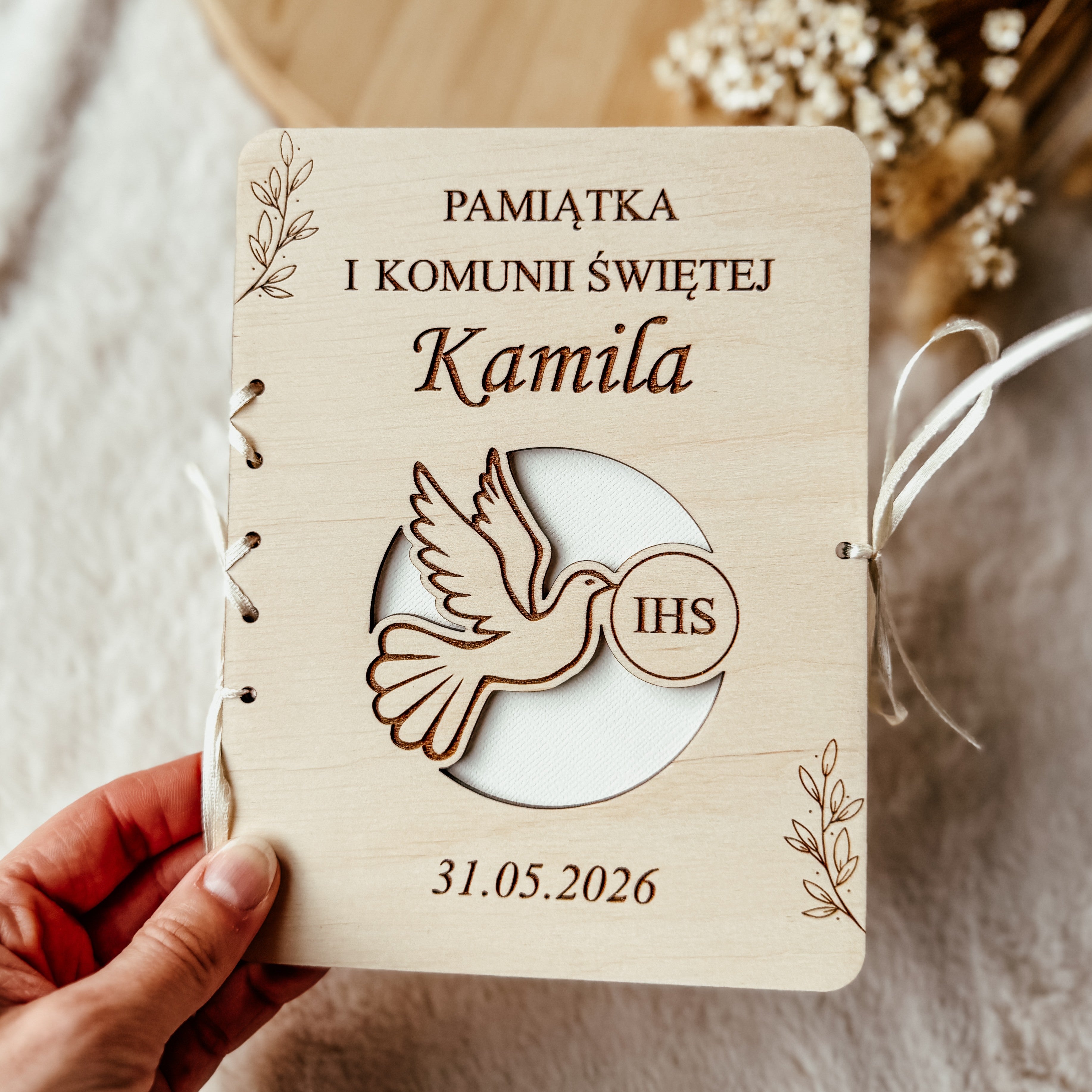 Kartka komunijna - Gołąbek