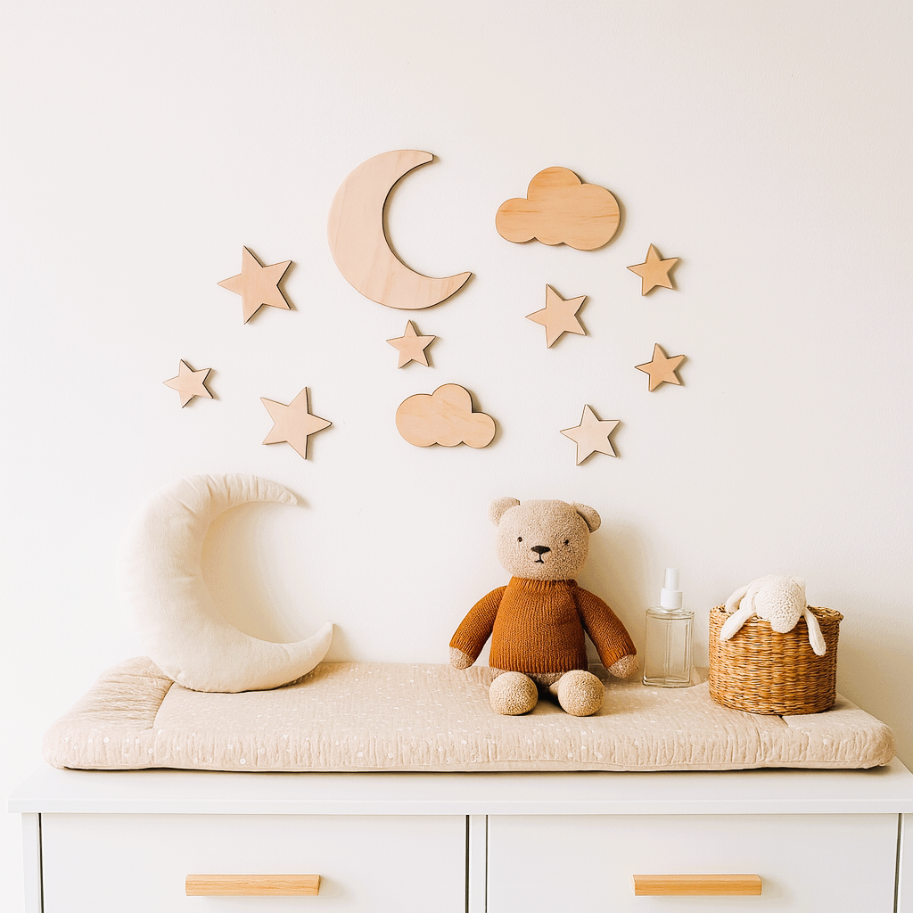 Zestaw gwiazdki, chmurki, księżyc